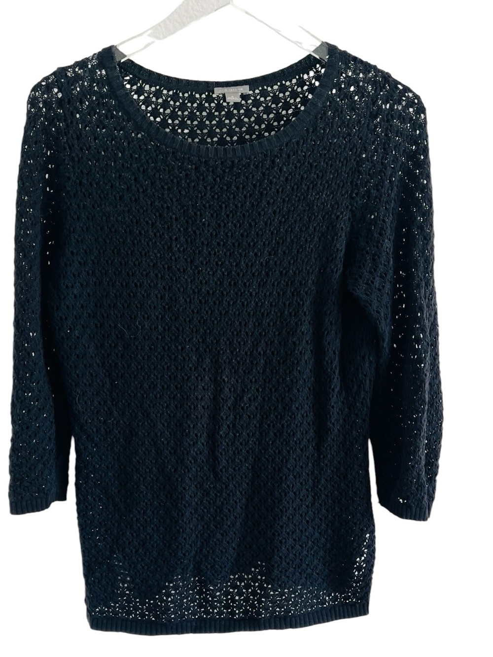 Ann Taylor Open-Weave Scoop Neck Sweater